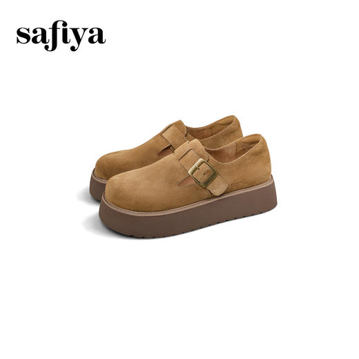 Safiya/索菲娅2025增高勃肯鞋一脚蹬松糕厚底懒人百搭休闲单鞋SFD1112421 商品图9