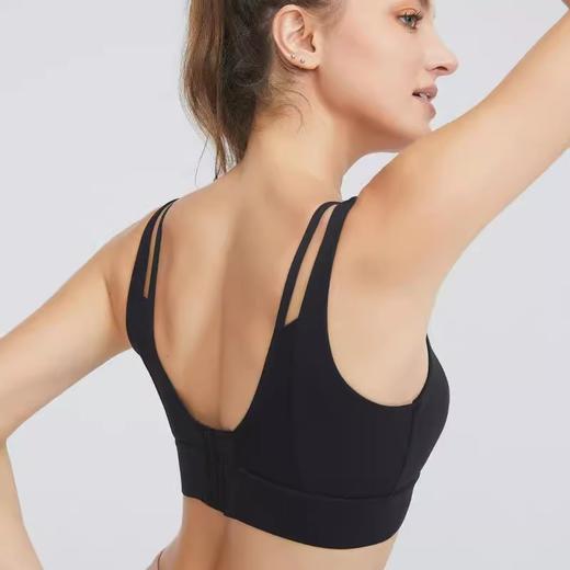跃牌（呗咪纷纷系列）大码瑜伽内衣后扣易穿脱V字美背运动文胸固定罩杯WX091 商品图3
