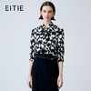 EITIE爱特爱夏新款气质通勤显瘦飘带系带印花衬衫上衣7813508 商品缩略图0
