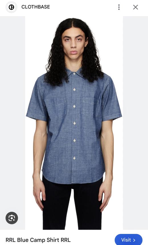 R.R.L 美式复古 棉麻混纺 短袖衬衫 TX417 商品图1