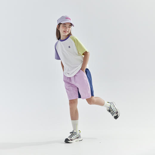 cicochild2025年夏季新款女童插肩拼色运动T恤中大童凉感抗菌短袖 商品图4