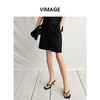 VIMAGE纬漫纪高腰时尚修身直筒黑色休闲短裤夏季新款V2305913 商品缩略图3