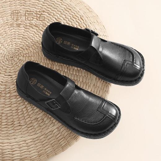 信诺头层牛皮软底中老年休闲鞋2025春秋新款平底舒适不磨脚妈妈鞋X5C032-23 商品图6