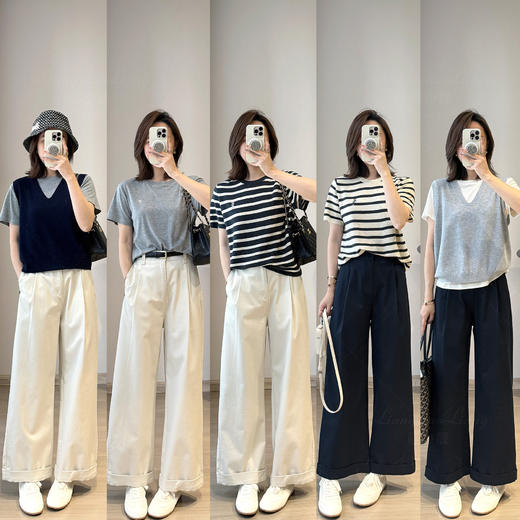 2025雅痞中古休闲裤！ 天丝棉卷边工装裤气质直筒西装裤遮肉长裤！ 商品图4