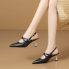 【预售5天】春夏季尖头牛皮简约一字扣包头后空高跟凉鞋女HY&H3650 商品缩略图4