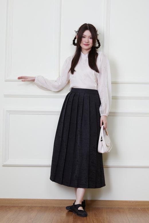 Le Malene 国风提花暗纹百褶半裙 20030 商品图2