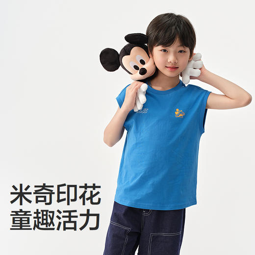 【迪士尼IP】森马儿童针织背心2025夏季新款纯棉T恤男童无袖上衣 商品图3