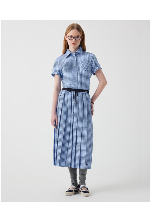 Teenie Weenie小熊格纹半身裙女夏季女长裙TTWH252403W 商品图3