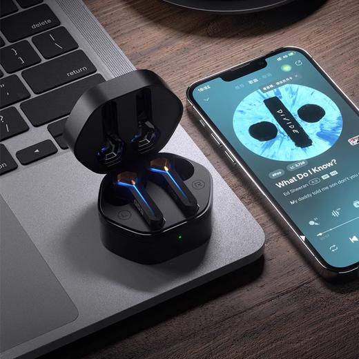 贱驴 009真无线TWS蓝牙5.3耳机 超低延迟手游平板游戏音乐充电仓 商品图2