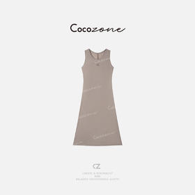 COCO ZONE 刘一一2025高级感简约小众刺绣无袖连衣裙CD2A0747