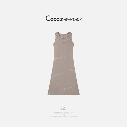 COCO ZONE 刘一一2025高级感简约小众刺绣无袖连衣裙CD2A0747 商品图0