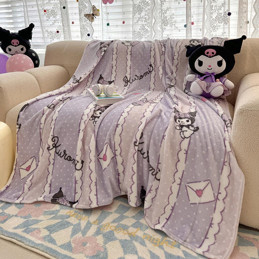 【卡通设计！童趣满满】三丽鸥单层双面牛奶绒薄毛毯空调毯学生宿舍办公室午休沙发小毯子被子。ry 商品图6