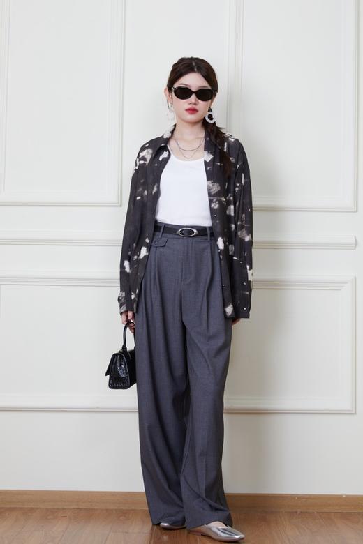 ANSUABEL 休闲随性黑色印花衬衫 20162 商品图1