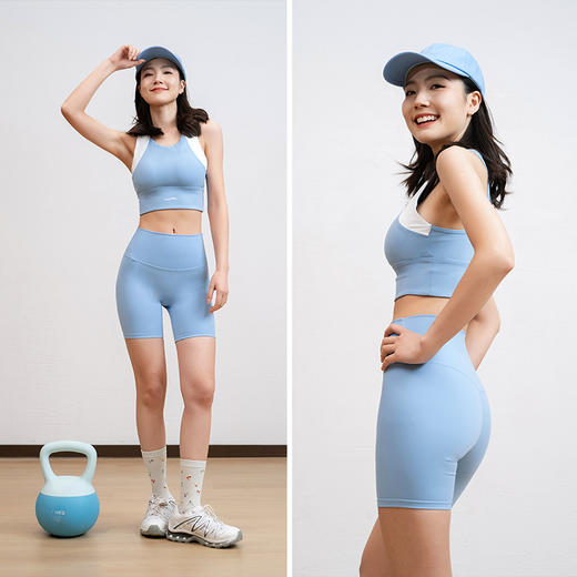 四分裸感“腿精裤” 提臀高腰瑜伽健身无T线四分裤紧身骑行裤 商品图2