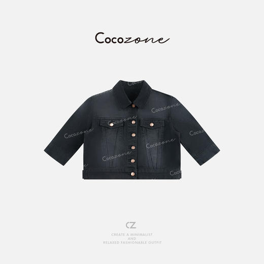 COCO ZONE 刘一一100棉春季女式单排扣短款牛仔外套CD1A0050 商品图0