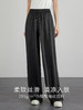 【专属特价】熙世界仿醋酸新中式暗纹阔腿裤夏季凉感高腰垂感宽松直筒长裤子 商品缩略图1