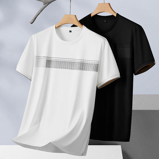 【冰丝】【DPF】大依优型大码短袖T恤运动夏装冰丝凉感半袖体恤衫加肥加大休闲圆领胖子上衣男士 商品图2