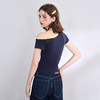 【美式复古辣妹】设计感斜肩短袖T恤女春夏印花上衣V0750280 商品缩略图4