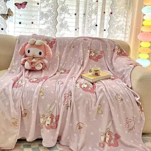 【卡通设计！童趣满满】三丽鸥单层双面牛奶绒薄毛毯空调毯学生宿舍办公室午休沙发小毯子被子。ry 商品图8