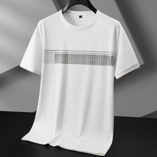 【冰丝】【DPF】大依优型大码短袖T恤运动夏装冰丝凉感半袖体恤衫加肥加大休闲圆领胖子上衣男士 商品图0