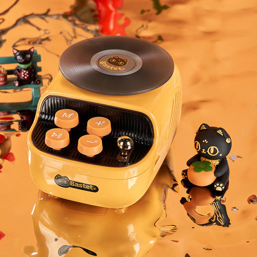 大英博物馆 巴斯特系列 萌猫复古仿黑胶蓝牙音响 柿柿如意 商品图2