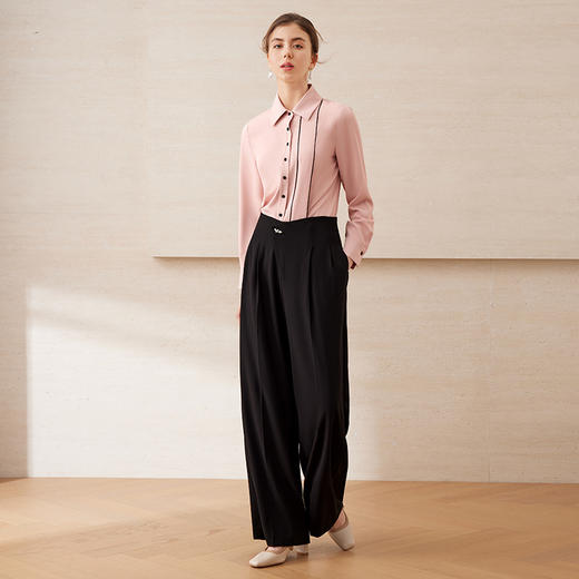 EITIE爱特爱气质简约百搭直筒显瘦正肩正式衬衫上衣春夏新款A2509509 商品图8