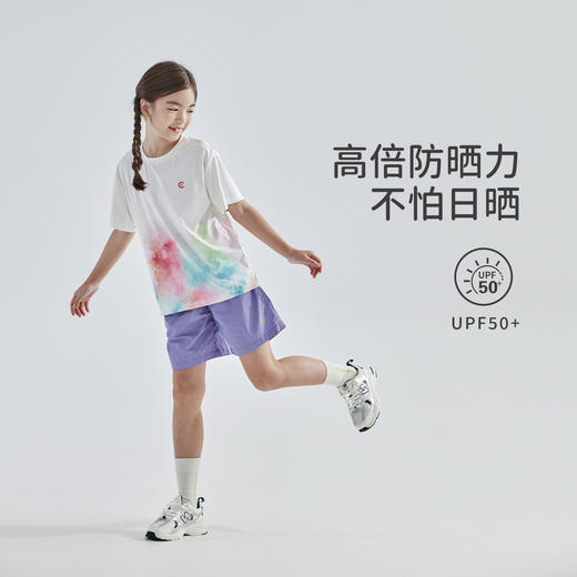 cicochild 25年夏季新款亲子中大女童晕染短袖T恤凉感防晒上衣 商品图1