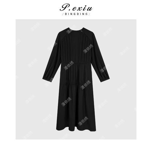 04-3潘依绣丁丁宠粉潘依绣丁丁法式V领拼接镂空高级感气质连衣裙 W-62947 商品图2