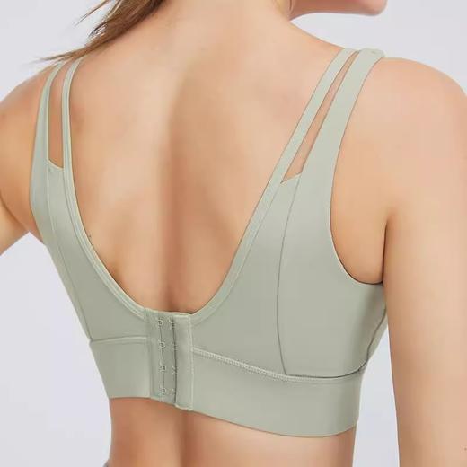 跃牌（呗咪纷纷系列）大码瑜伽内衣后扣易穿脱V字美背运动文胸固定罩杯WX091 商品图1