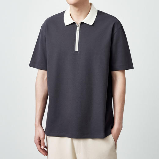 墨麦客男装2024夏季新款男士凉感速干短袖polo衫撞色翻领T恤男潮 商品图1