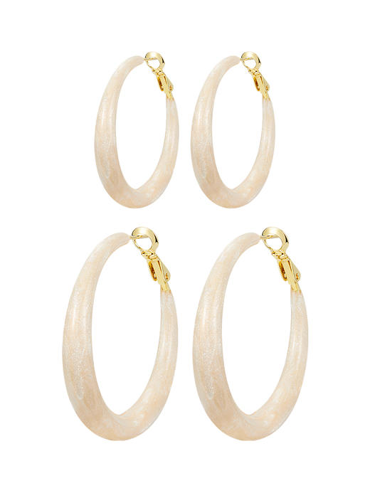 Oflye潮流饰品   新品新款杏色温柔耳圈耳环气质百搭简约春夏女耳饰品 商品图4