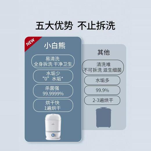 小白熊消毒烘干机HL-0870Ⅱ代奶瓶消毒烘干保管箱玩具消毒蒸汽锅 商品图2