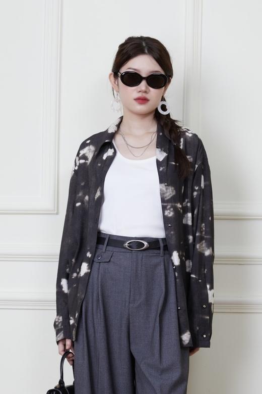 ANSUABEL 休闲随性黑色印花衬衫 20162 商品图0