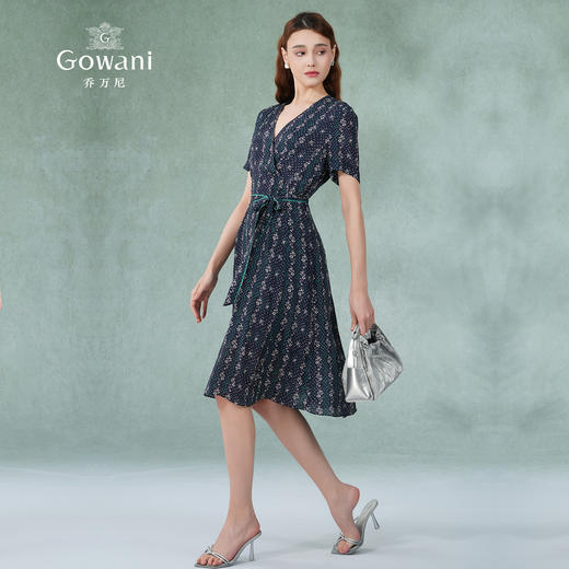 法国小众桔梗裙乔万尼夏真丝赫本复古桑蚕丝连衣裙女长款EN2E555 商品图3