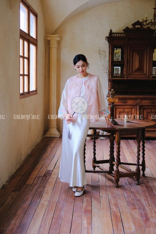 【门店同款】ENJOY夏季云敛-春光推盏粉绿繁枝中式马夹 161922946 商品图3