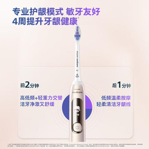 【6F】飞利浦（PHILIPS）电动牙刷钻石7系Pro 护敏刷 棉花糖刷头舒适敏感牙齿 送男生/女友 生日礼物 曙光金 商品图1