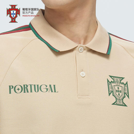 【官方正版】葡萄牙国家队 | 春夏修身薄款肩拼条POLO衫 商品图4