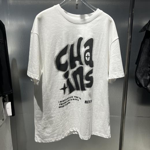 N 圆领大字母短袖针织T恤（白黄）春季 151010450321 商品图4