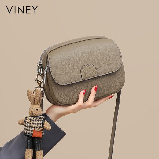 牛皮斜跨包 | VINEY 2025新款女包小圆包轻奢小众高级感小包 商品图3