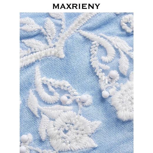 MAXRIENY【商场同款】2025春季新款设计感刺绣提花修身针织衫上衣(货号:MC85SW056) 商品图1