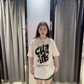 N 圆领大字母短袖针织T恤（白黄）春季 151010450321