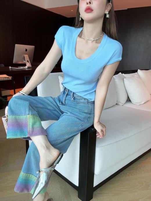 [ PIAN AI ] 冷小姐# 把彩虹穿在身上/ 拼色九分牛仔裤 商品图4