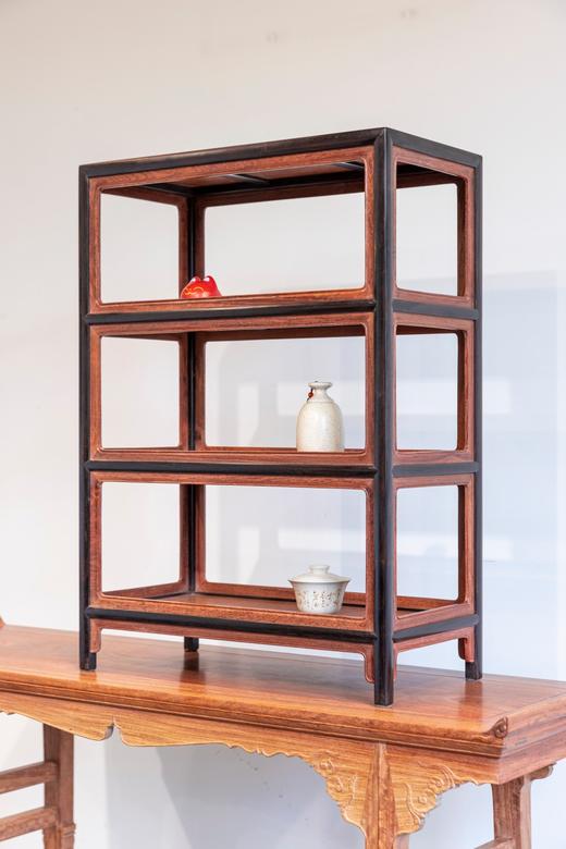 红桥红 家具严选  缅甸花梨(大果紫檀）&紫光檀  【71 明式素面 小茶水架】 商品图2