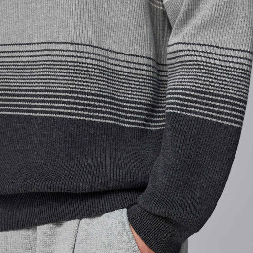 墨麦客男装渐变条纹男士圆领针织衫2024冬季新款休闲肌理感毛衣男 商品图4