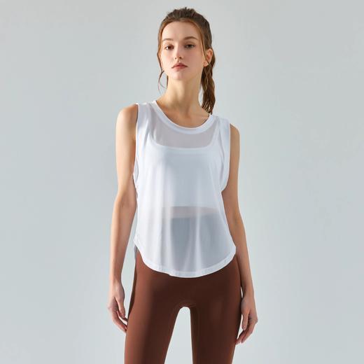 跃牌（呗咪纷纷系列）运动背心女夏薄款速干衣瑜伽短袖无袖跑步健身衣宽松罩衫背心TX301 商品图1
