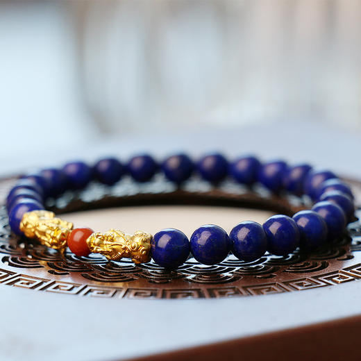 董易奇天然青金石手链男女款招财转运南红手串情侣串珠饰品 商品图3