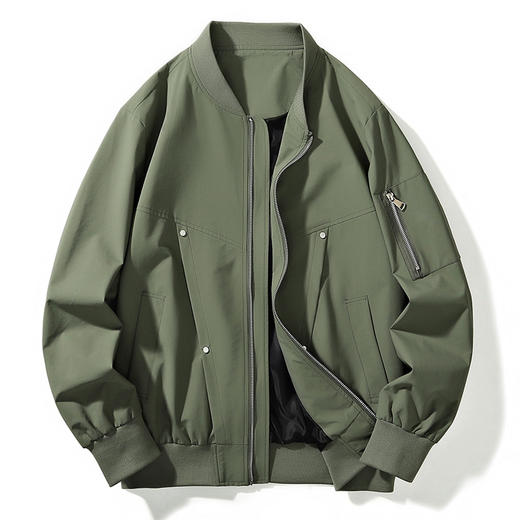 【特大码】【新款DJR】大依优型大码棒球领夹克加肥加大休闲胖子宽松外套上衣男装潮流 商品图0