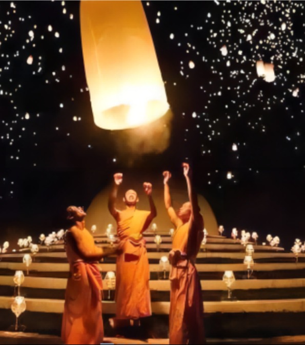泰国【清迈】泰兰纳天灯节门票(Thai lanna sky lantern )传统的纳兰天灯|歌舞表演|动手制作水灯~放入水中|高僧诵经仪式