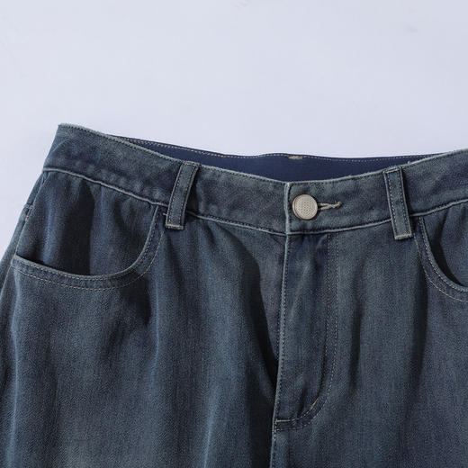 谜底牛仔裤女2025夏季新品百搭高腰水洗牛仔直筒裤长裤252MK0644 商品图3