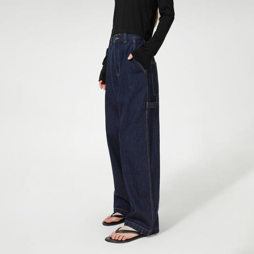 ROMI STUDIO“重磅丹宁”100%斜纹牛仔棉工装直筒牛仔裤RW24AX80733 商品图2